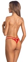 String Ouvert Matildea in Tiefem Rot Mit Feiner Spitze, Verstellbarem Riemen-Style Und Goldfarbenen Kettchen Für Verführerisch Offenen Luxus Von Obs