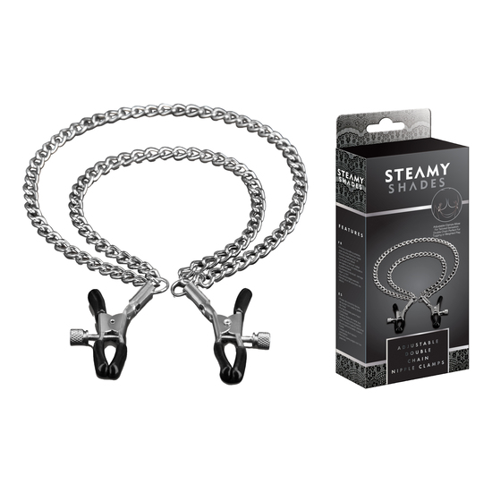 Steamy Shades Pinces à tétons avec double chaine ajustable