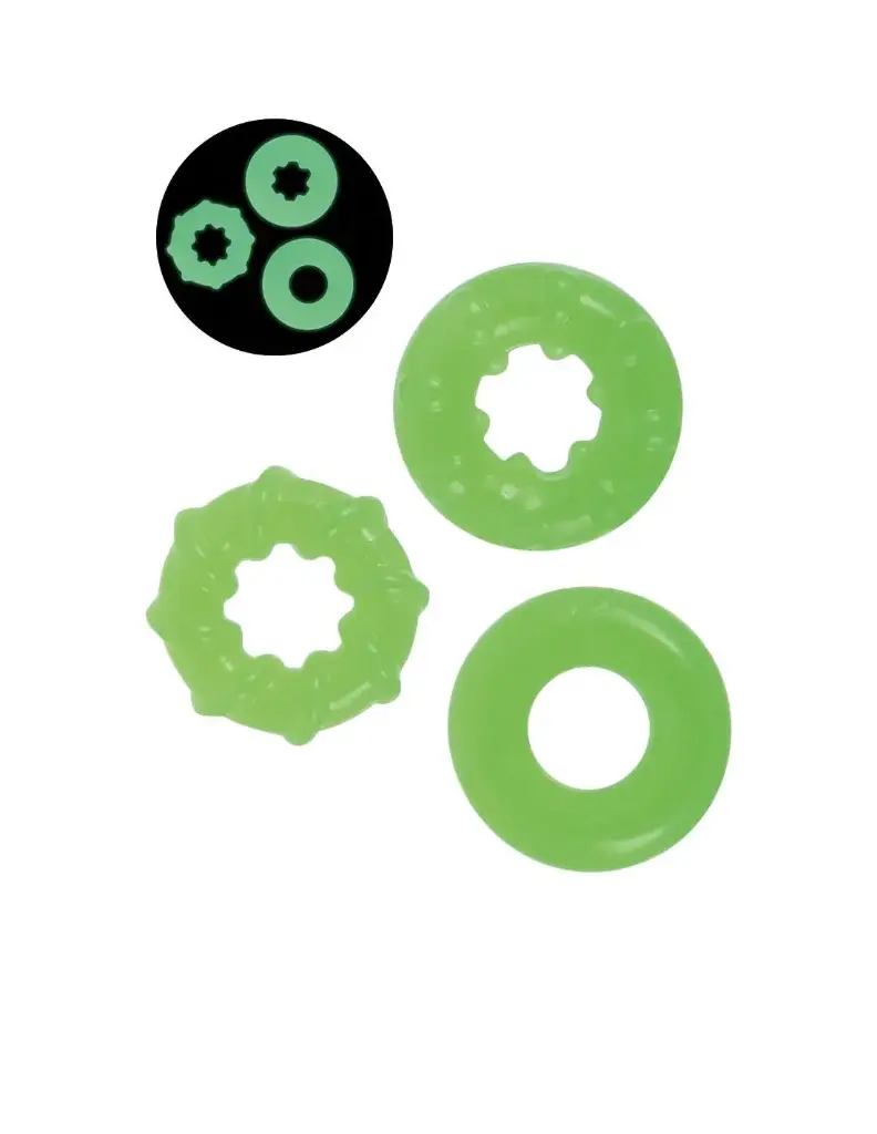 Litolu Anneaux de penis phosporescents 3pce