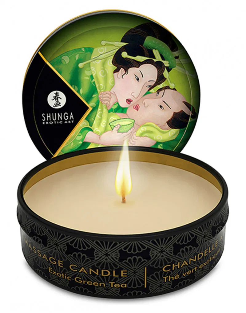 Shunga mini Bougie de massage exotic green tea 30ml
