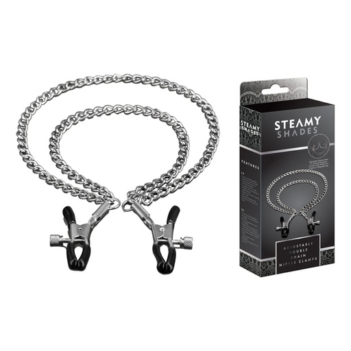 Steamy Shades Pinces à tétons avec double chaine ajustable